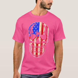 T-shirt Drapeau américain patriotique avec bloc de crâne p