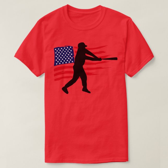 T-shirt Drapeau américain Patriotique Baseball 4 (Design devant)