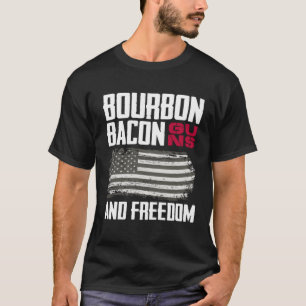 T-shirt Drapeau Américain Patriotique Bourbon Bacon Armes