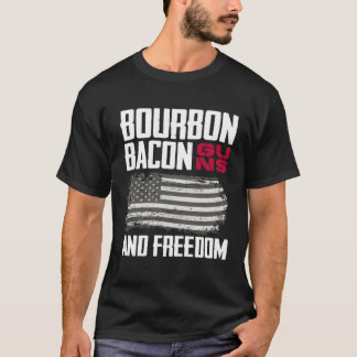 T-shirt Drapeau Américain Patriotique Bourbon Bacon Armes