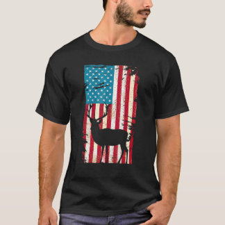 T-shirt Drapeau Américain Patriotique Chasse Au Cerf 4ème