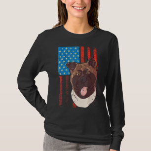 T-shirt Drapeau américain Patriotique Chien Akita