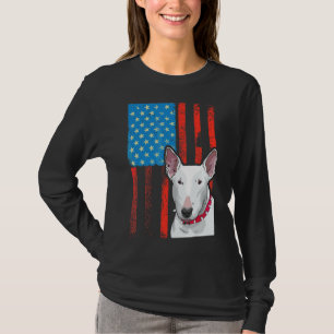 T-shirt Drapeau américain Patriotique Chien Bull Terrier