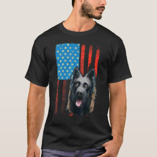 T-shirt Drapeau américain Patriotique Chien Hollandais Ber