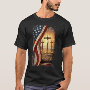 T-shirt Drapeau américain patriotique Christian Jesus Cros