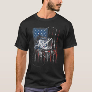T-shirt Drapeau américain patriotique de pêche pour hommes