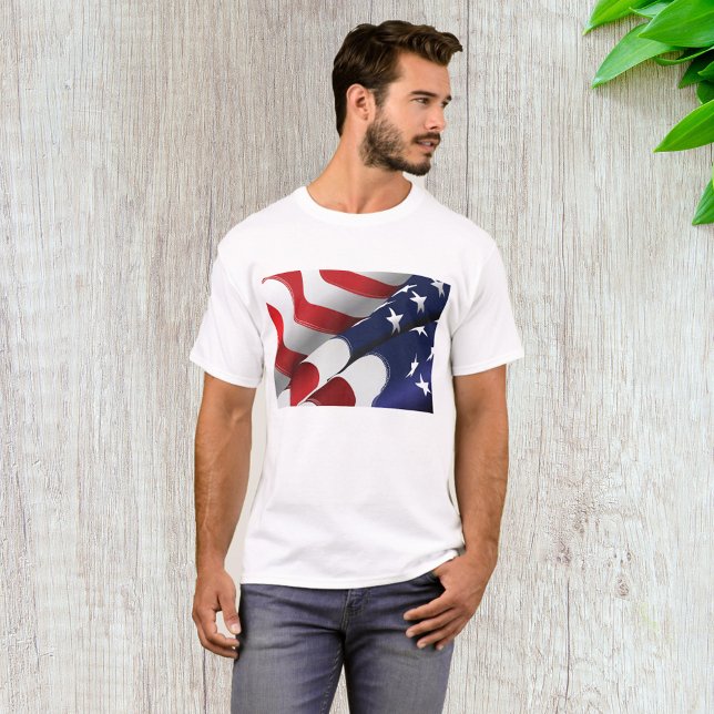 T-shirt Drapeau américain patriotique Design étoiles et ra (Créateur téléchargé)