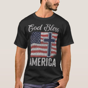 T-shirt Drapeau américain patriotique Dieu béni