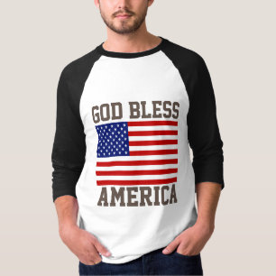 T-shirt Drapeau américain patriotique Dieu béni l'Amérique