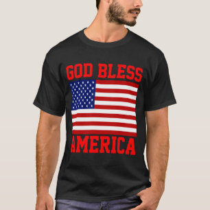 T-shirt Drapeau américain patriotique Dieu bénisse l'Améri