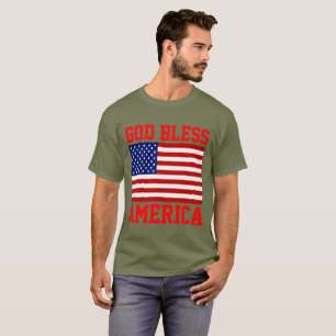 T-shirt Drapeau américain patriotique Dieu bénisse l'Améri
