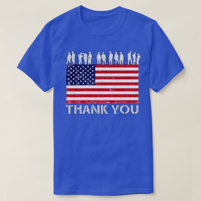 T-shirt Drapeau américain patriotique du soldat Merci (Design devant)