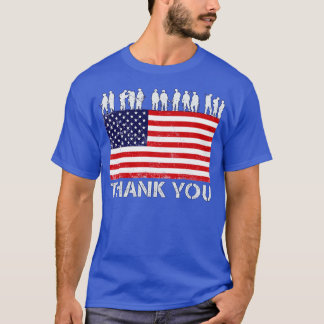 T-shirt Drapeau américain patriotique du soldat Merci