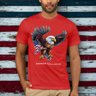 T-shirt Drapeau américain patriotique Eagle chauve américa