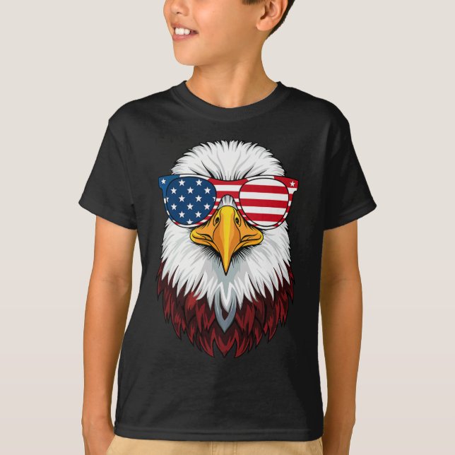 T-shirt Drapeau américain Patriotique Eagle Chemise Hommes (Devant)