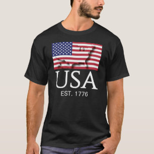 T-shirt Drapeau américain patriotique États-Unis 1776 4 ju