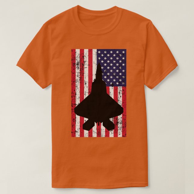 T-shirt Drapeau américain patriotique F22 Raptor (Design devant)