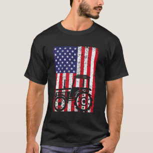 T-shirt Drapeau américain Patriotique Ferme Tracteurs Agri