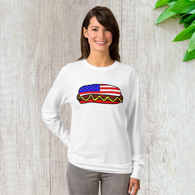 T-shirt Drapeau américain patriotique Hot Dog (Créateur téléchargé)