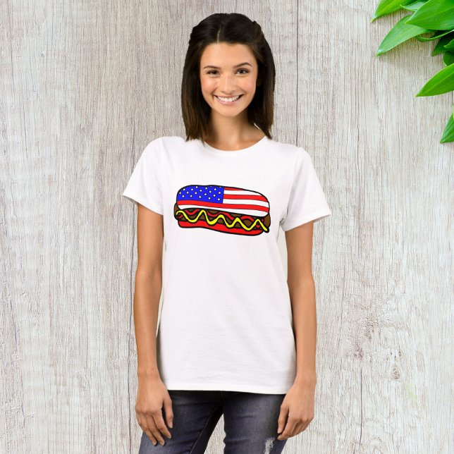 T-shirt Drapeau américain patriotique Hot Dog (Créateur téléchargé)