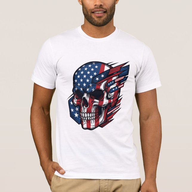 T-shirt Drapeau américain Patriotique masculin (Devant)