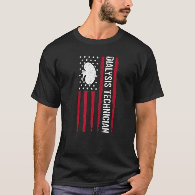 T-shirt Drapeau américain Patriotique Néphrologie Tech Dia (Devant)