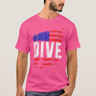 T-shirt Drapeau américain patriotique Plongée sous-marine
