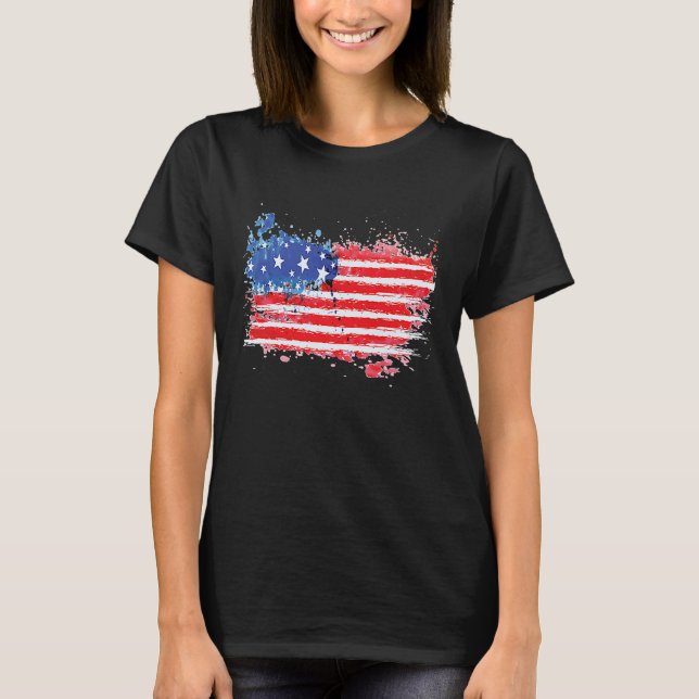 T-shirt Drapeau américain Patriotique pour citoyen américa (Devant)