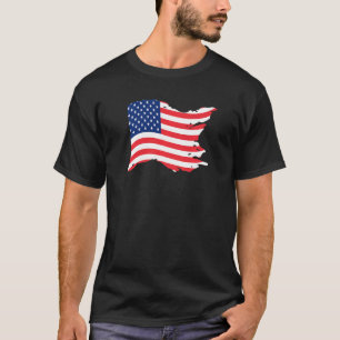 T-shirt Drapeau Américain Patriotique Pour Hommes Femmes E