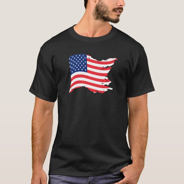 T-shirt Drapeau Américain Patriotique Pour Hommes Femmes E (Devant)