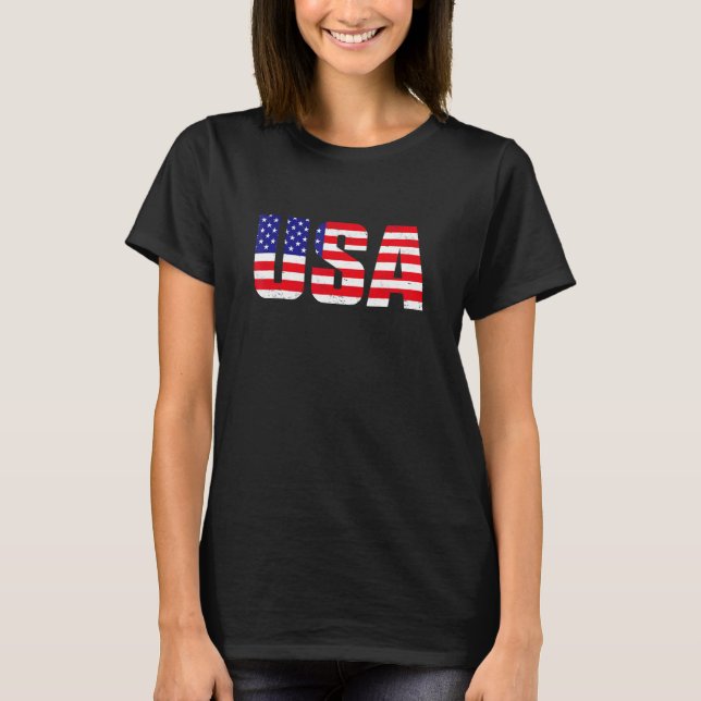 T-shirt Drapeau Américain Patriotique Pour Hommes Femmes E (Devant)