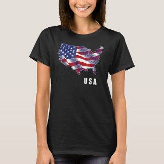 T-shirt Drapeau Américain Patriotique Pour Hommes Femmes E