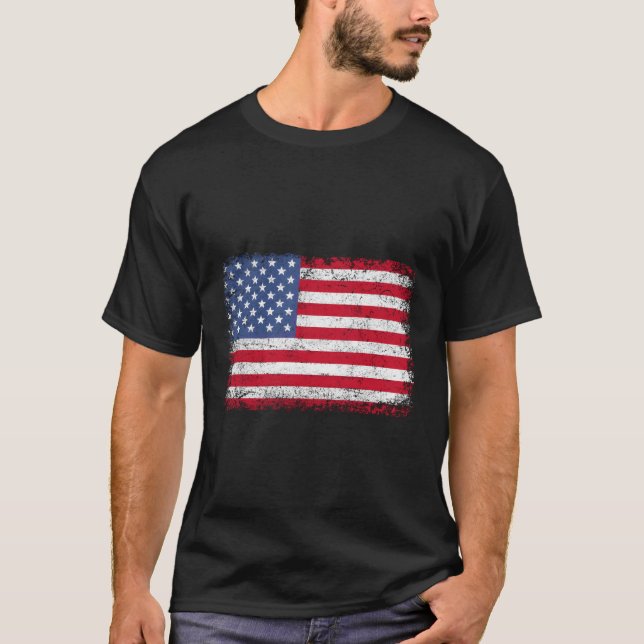 T-shirt Drapeau Américain Patriotique Pour Nous (Devant)