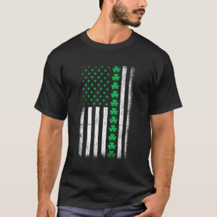 T-shirt Drapeau américain patriotique shamrock St patrick 