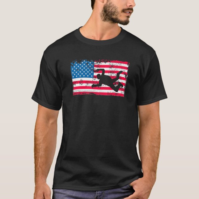T-shirt Drapeau américain patriotique Skydiver (Devant)