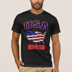 T-shirt Drapeau américain patriotique USA United We Stress