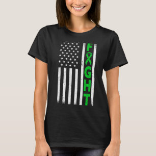 T-shirt Drapeau américain patriotique vert Ruban santé men