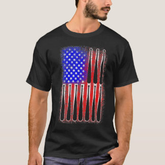 T-shirt Drapeau américain patriotique Vintage 4 juillet Ba