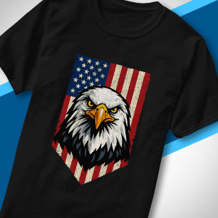 T-shirt Drapeau américain patriotique vintage aigle chauve