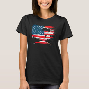 T-shirt Drapeau américain patriotique vintage skydiving Sk