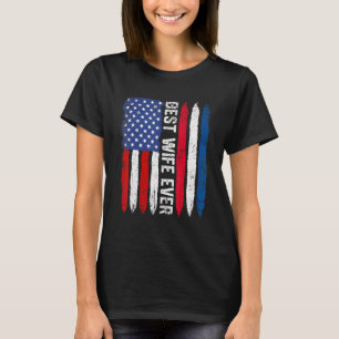 T-shirt Drapeau américain Pays-Bas Drapeau meilleure femme