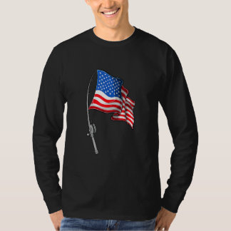 T-shirt Drapeau Américain Pêche 4 Juillet Patriote Pêcheur