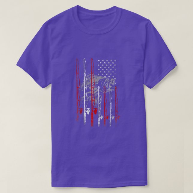 T-shirt Drapeau américain Pêche à la bâtonnet Lover59  (Design devant)