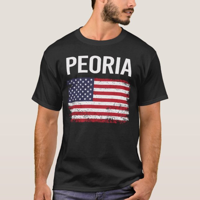 T-shirt Drapeau américain Peoria (Devant)