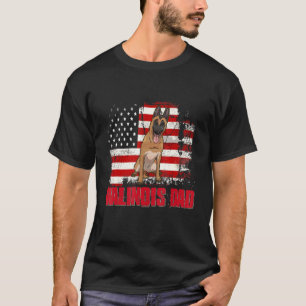 T-shirt Drapeau américain père malinois 4 juillet chien
