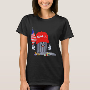 T-shirt Drapeau américain personnage de dessin animé drôle