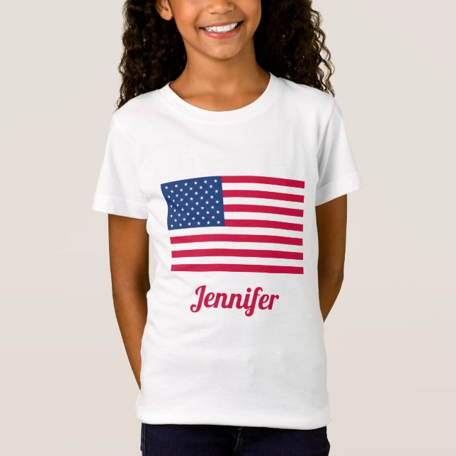 T-Shirt Drapeau américain | Personnalisé (Devant)