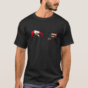 T-shirt Drapeau américain péruvien - USA Pérou Dieu tient