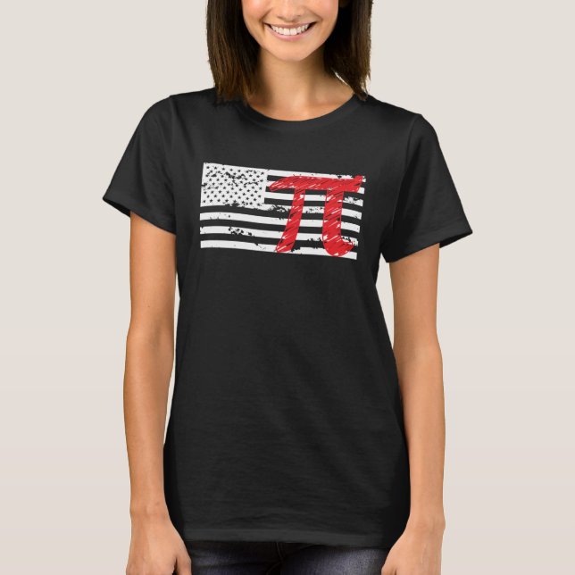 T-shirt Drapeau américain Pi Jour Infini Numéro (Devant)