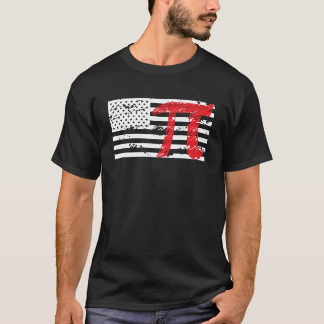 T-shirt Drapeau américain Pi Jour Infini Numéro (Devant)
